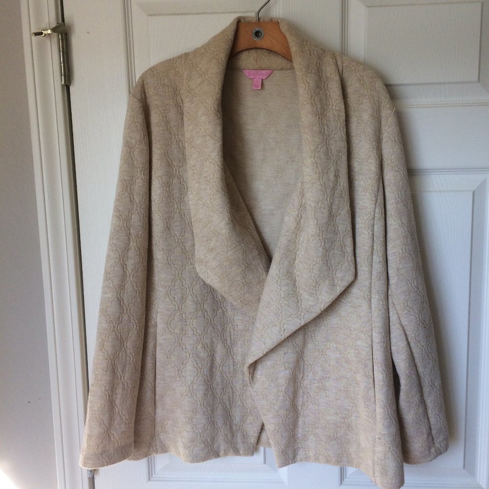 Lilly Pulitzer Embroidered Beige/Gold XL Jacket